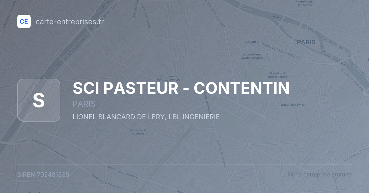 SCI PASTEUR - CONTENTIN — 792481335 — fiche entreprise