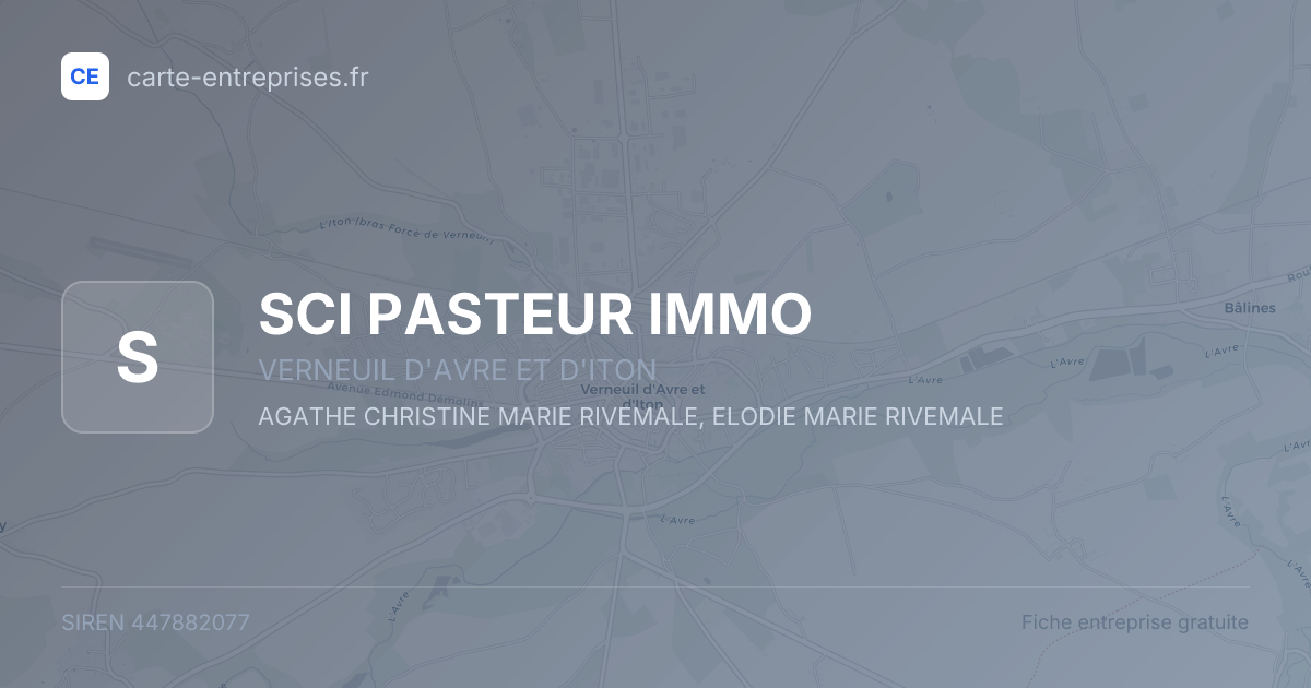 SCI PASTEUR IMMO — 447882077 — fiche entreprise