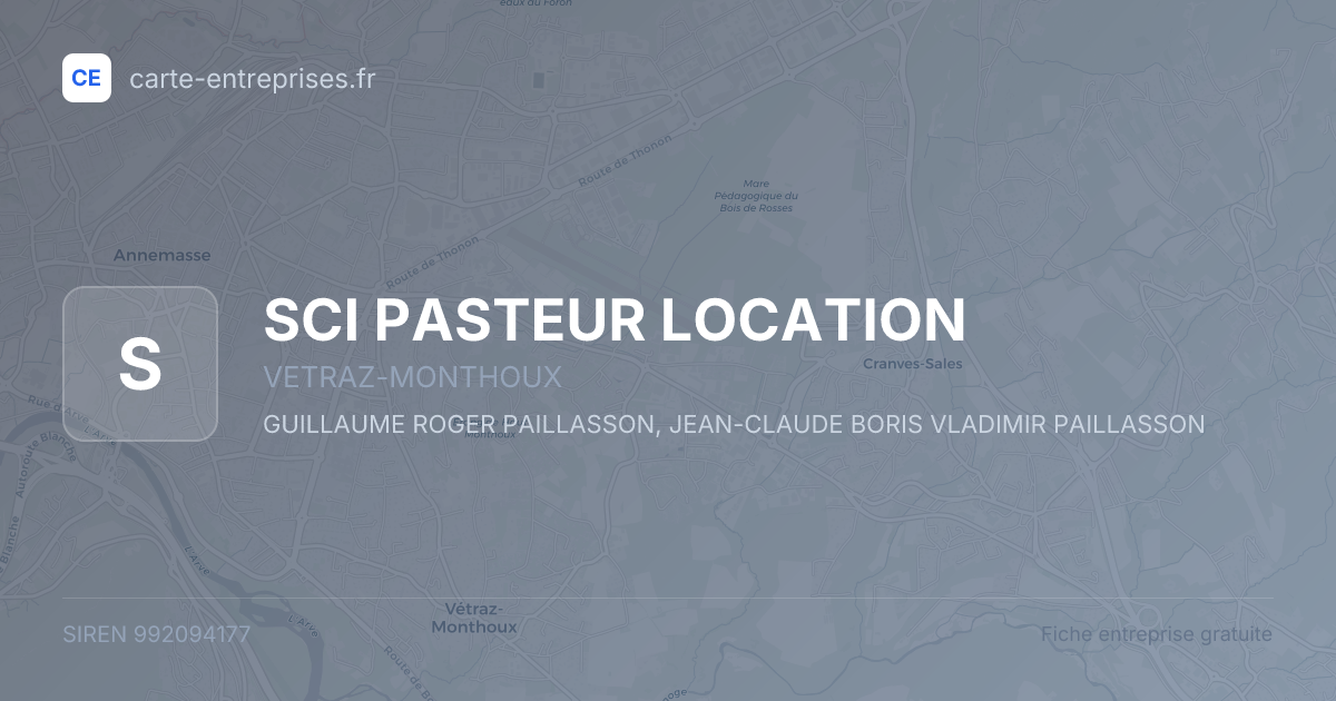 SCI PASTEUR LOCATION — 992094177 — fiche entreprise