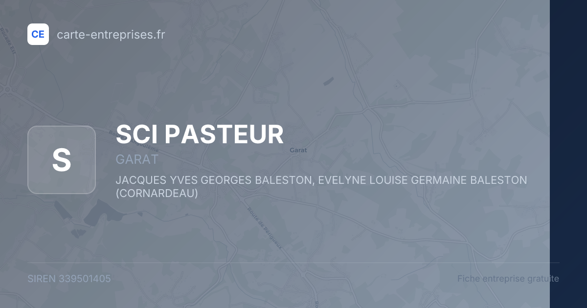 SCI PASTEUR — 339501405 — fiche entreprise