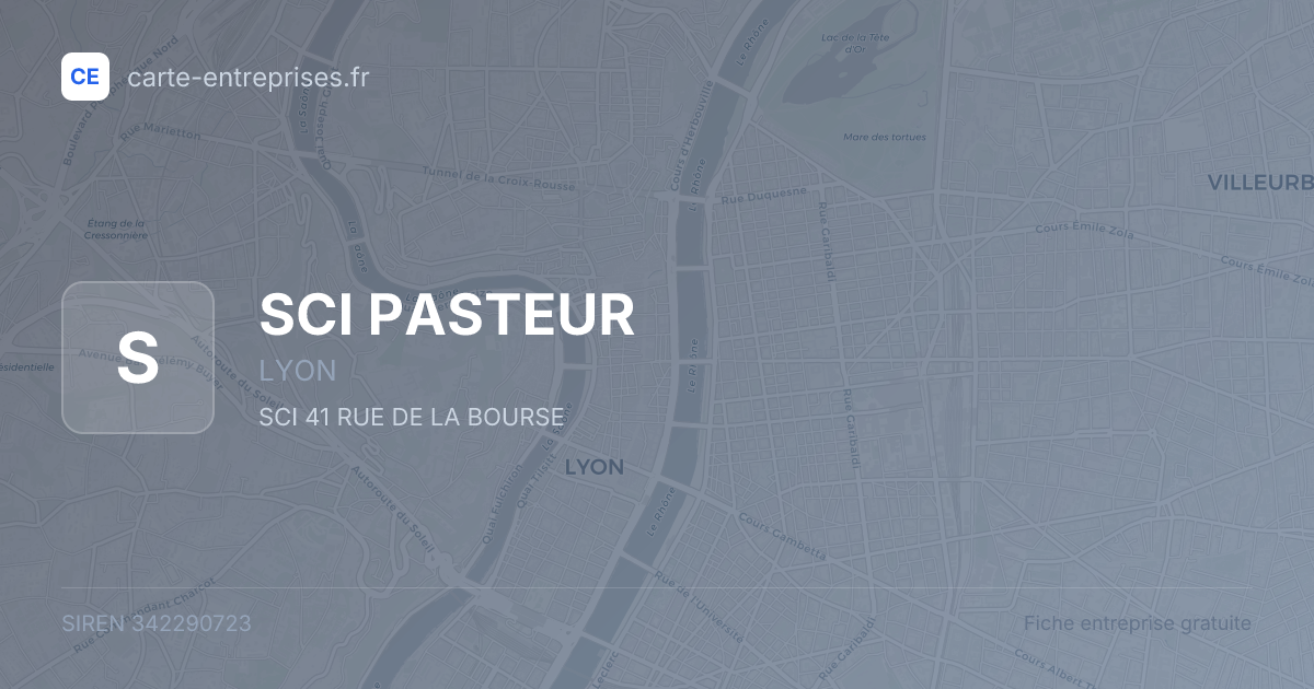 SCI PASTEUR — 342290723 — fiche entreprise