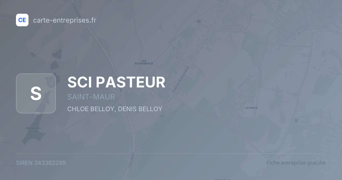 SCI PASTEUR — 343362299 — fiche entreprise