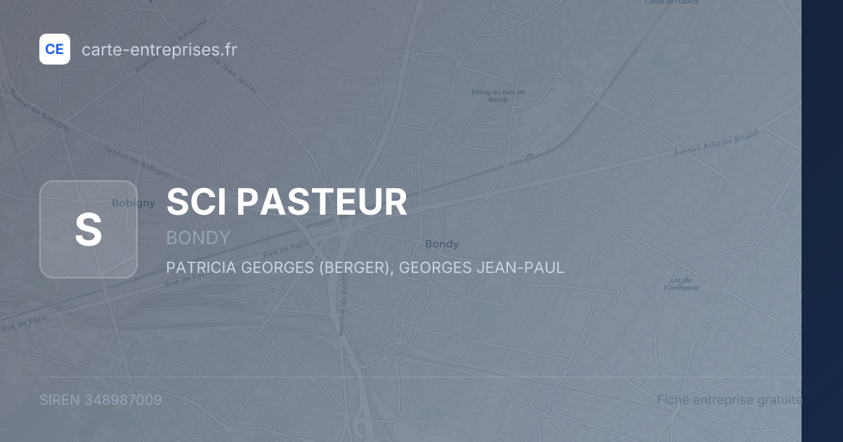 SCI PASTEUR — 348987009 — fiche entreprise