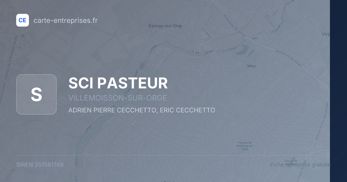 SCI PASTEUR — 351581749 — fiche entreprise