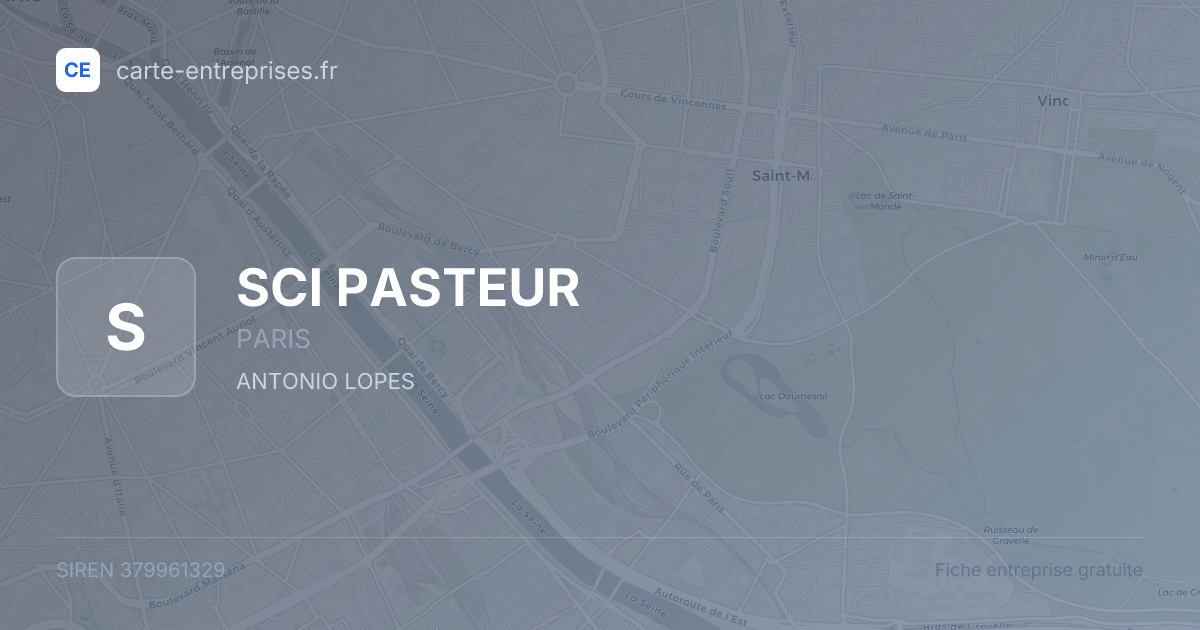 SCI PASTEUR — 379961329 — fiche entreprise