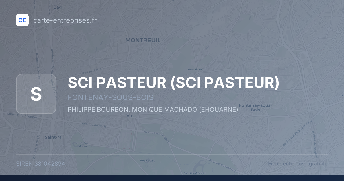 SCI PASTEUR — 381042894 — fiche entreprise