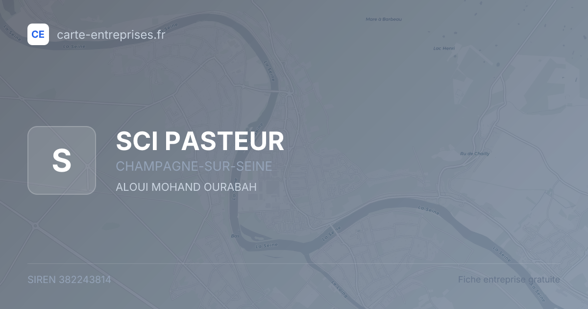 SCI PASTEUR — 382243814 — fiche entreprise