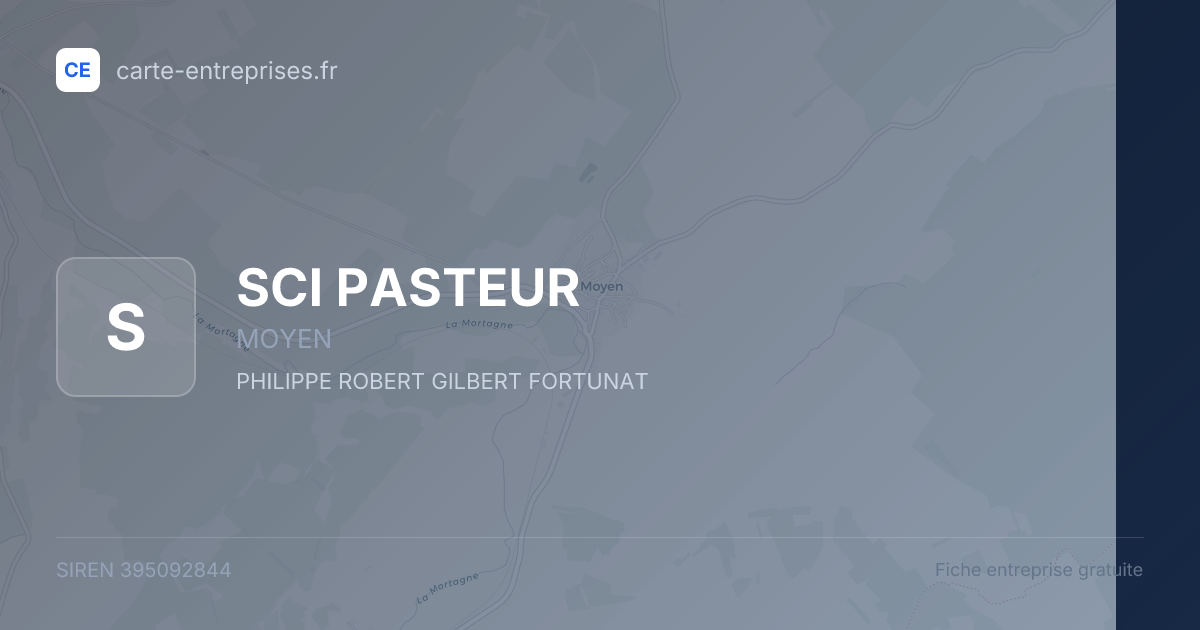 SCI PASTEUR — 395092844 — fiche entreprise