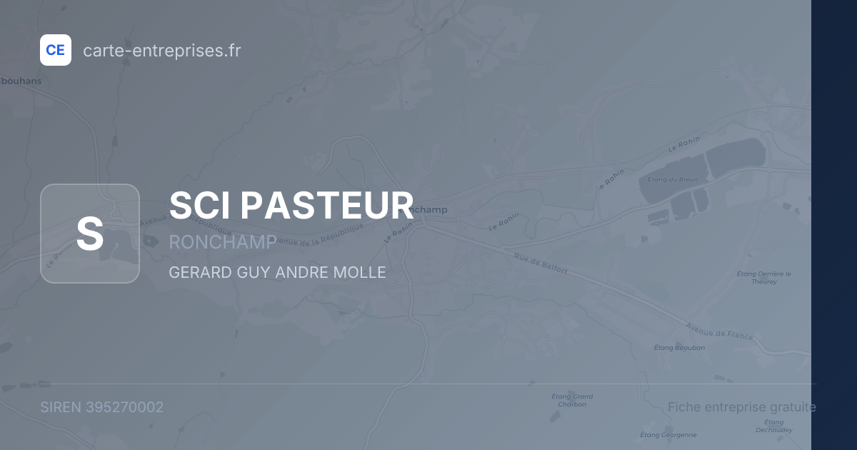 SCI PASTEUR — 395270002 — fiche entreprise