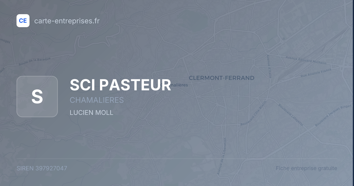 SCI PASTEUR — 397927047 — fiche entreprise