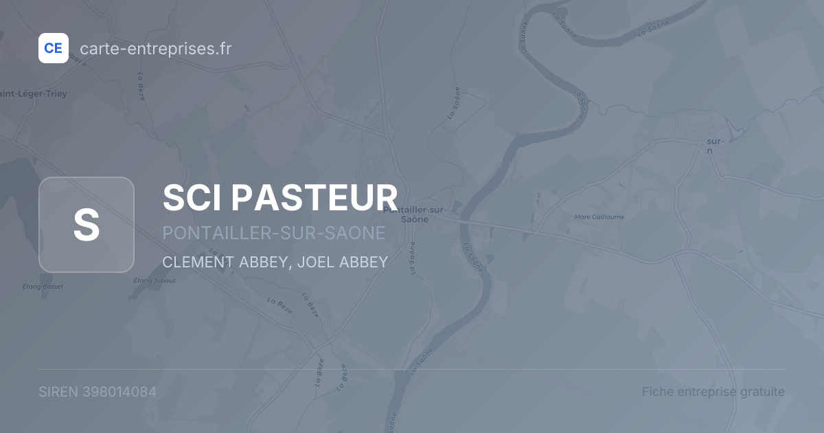 SCI PASTEUR — 398014084 — fiche entreprise