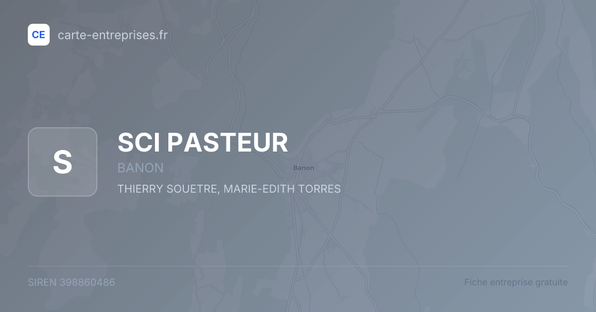 SCI PASTEUR — 398860486 — fiche entreprise