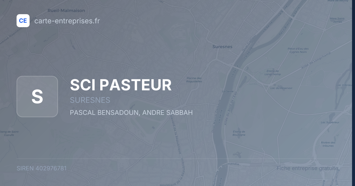 SCI PASTEUR — 402976781 — fiche entreprise