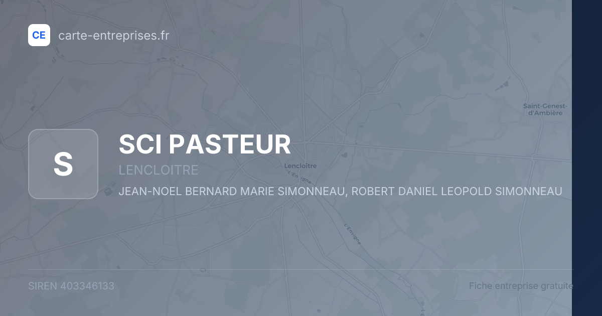 SCI PASTEUR — 403346133 — fiche entreprise