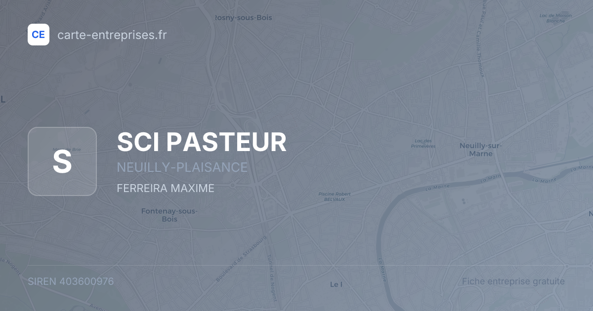 SCI PASTEUR — 403600976 — fiche entreprise