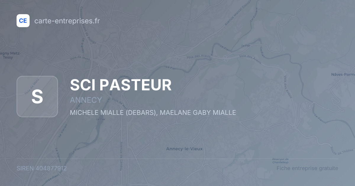 SCI PASTEUR — 404877912 — fiche entreprise