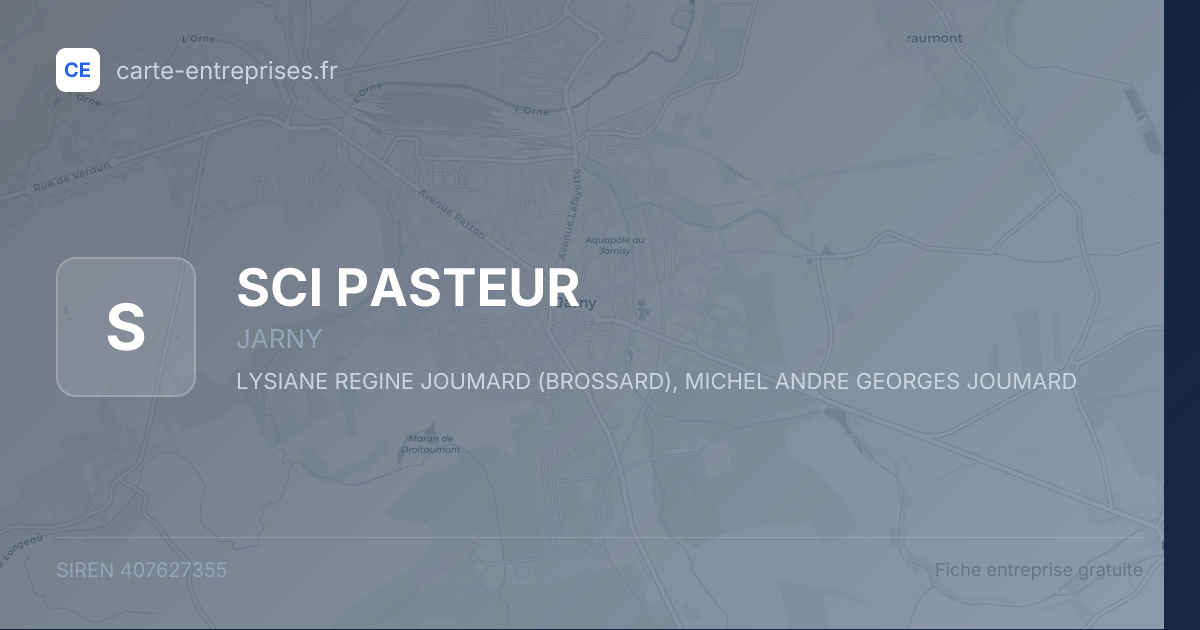 SCI PASTEUR — 407627355 — fiche entreprise