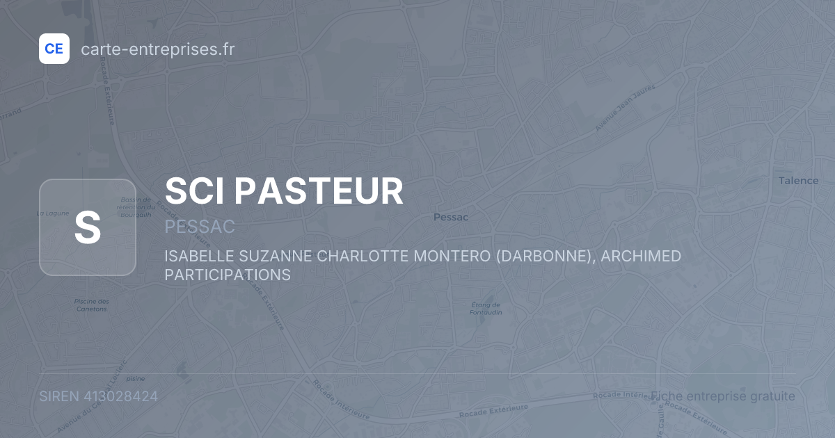 SCI PASTEUR — 413028424 — fiche entreprise