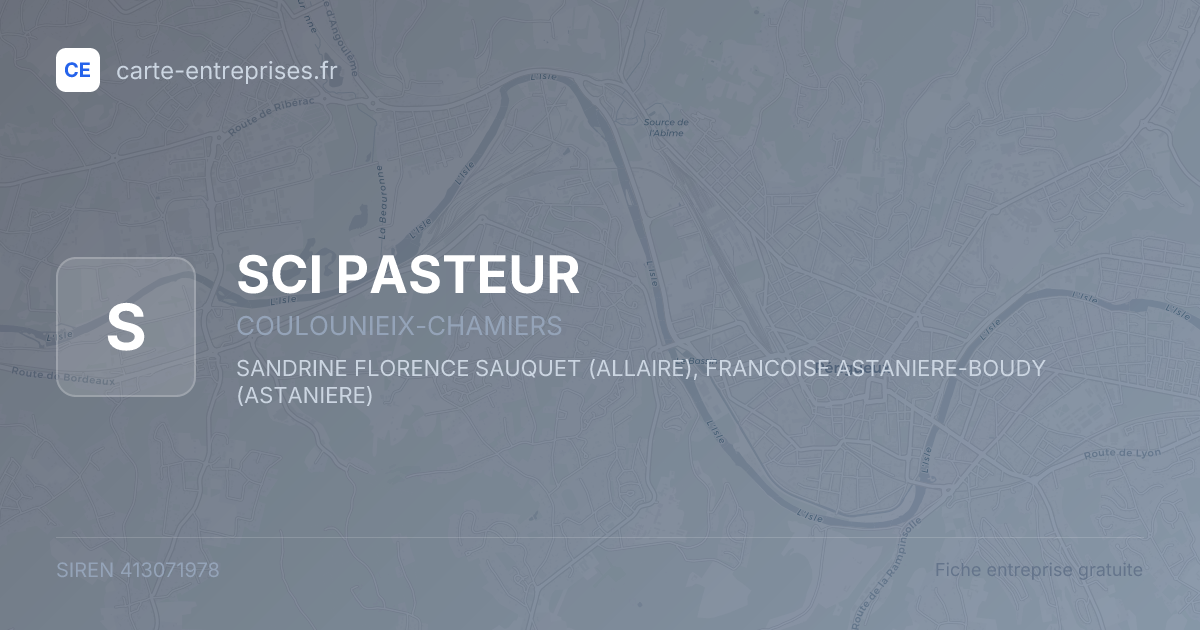 SCI PASTEUR — 413071978 — fiche entreprise