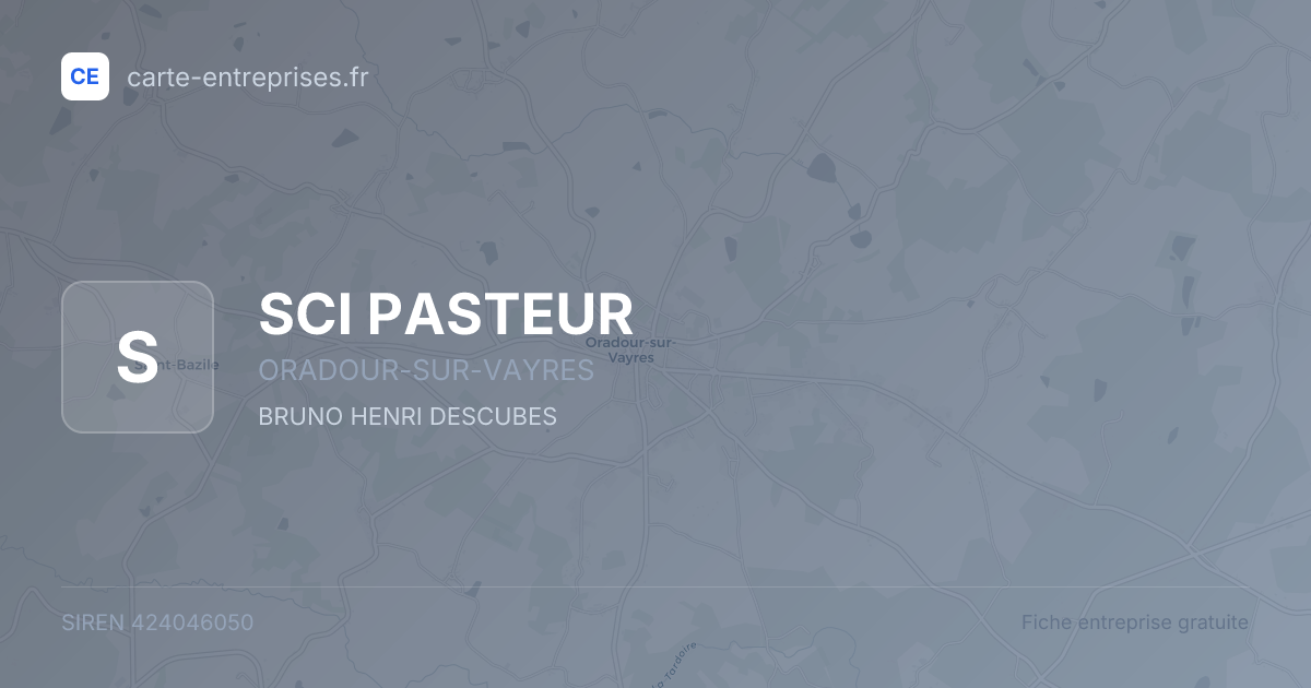 SCI PASTEUR — 424046050 — fiche entreprise