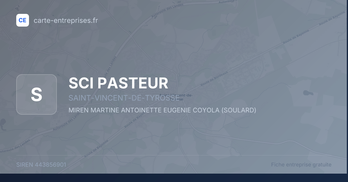SCI PASTEUR — 443856901 — fiche entreprise