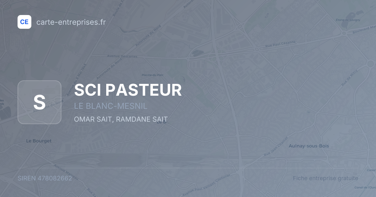 SCI PASTEUR — 478082662 — fiche entreprise
