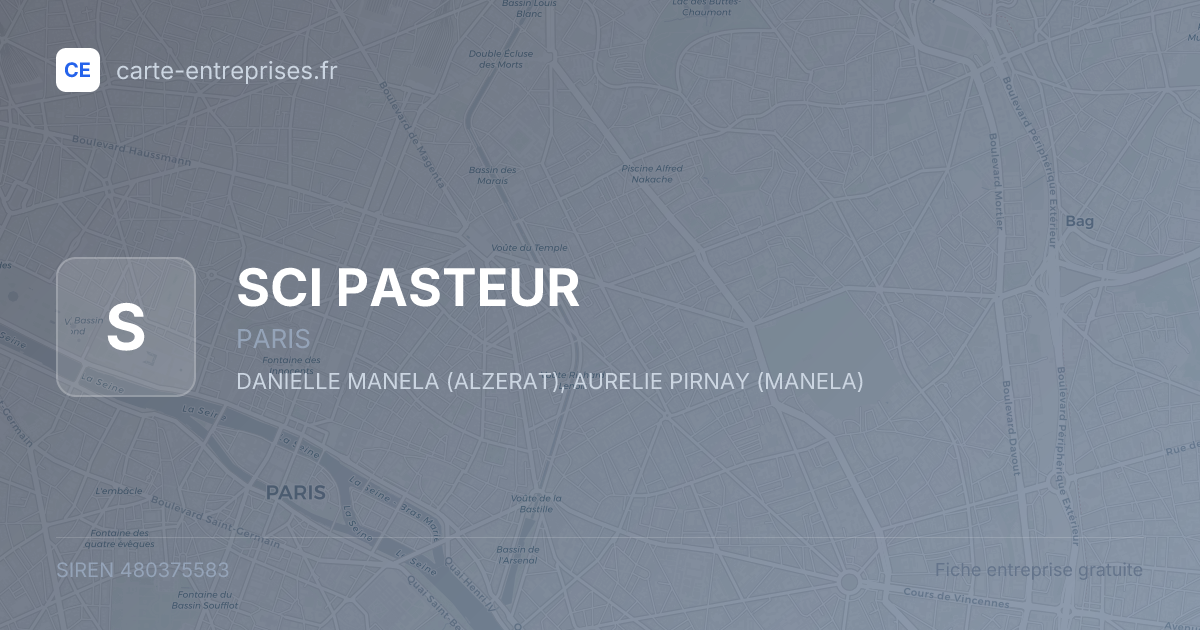 SCI PASTEUR — 480375583 — fiche entreprise