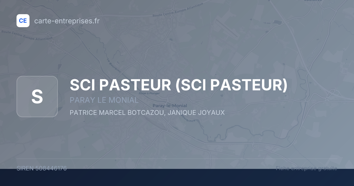 SCI PASTEUR — 508446176 — fiche entreprise