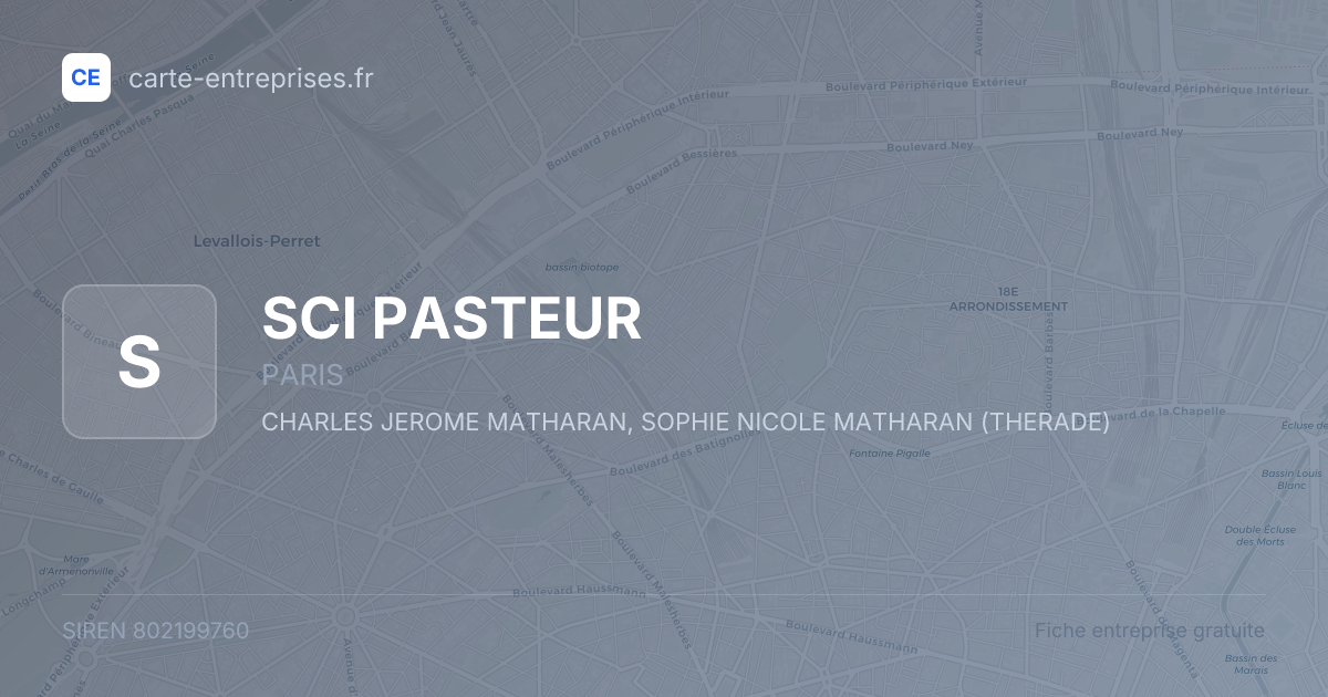 SCI PASTEUR — 802199760 — fiche entreprise