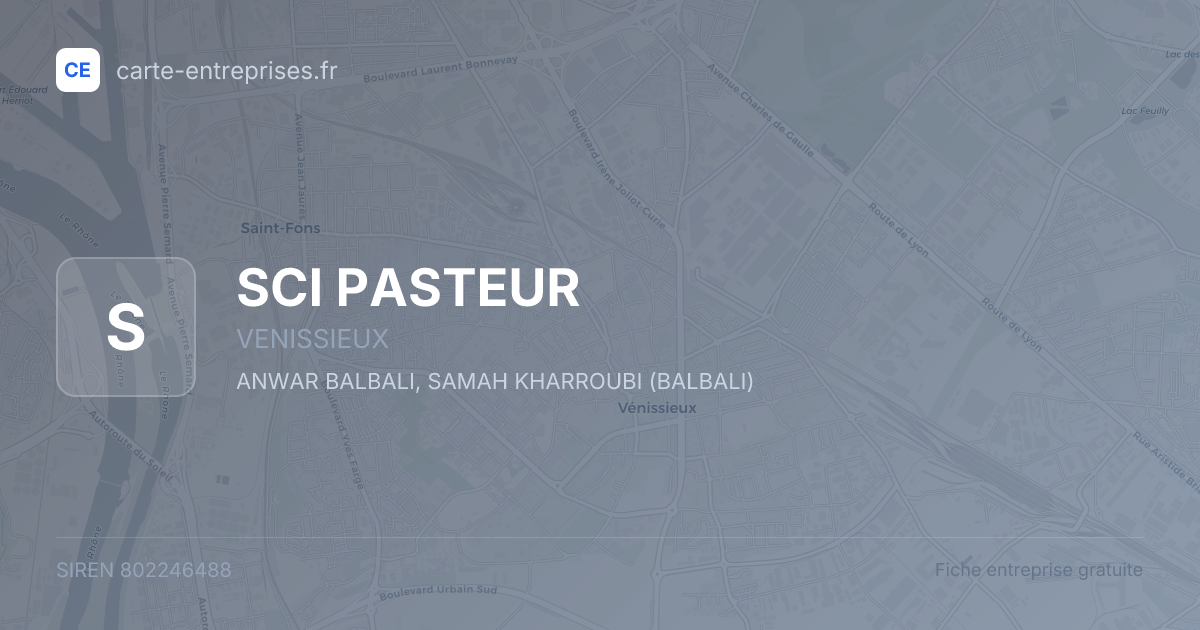 SCI PASTEUR — 802246488 — fiche entreprise