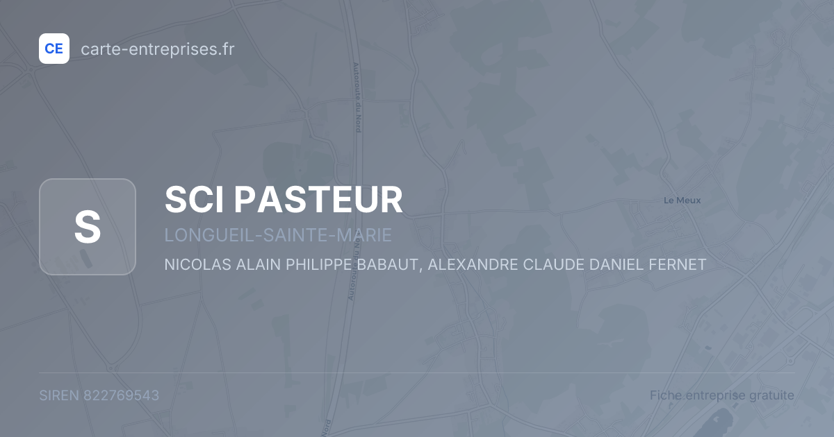 SCI PASTEUR — 822769543 — fiche entreprise