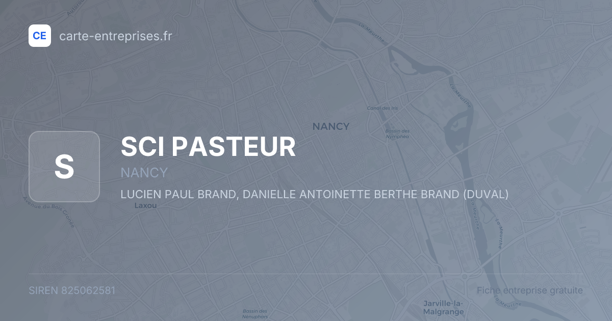 SCI PASTEUR — 825062581 — fiche entreprise