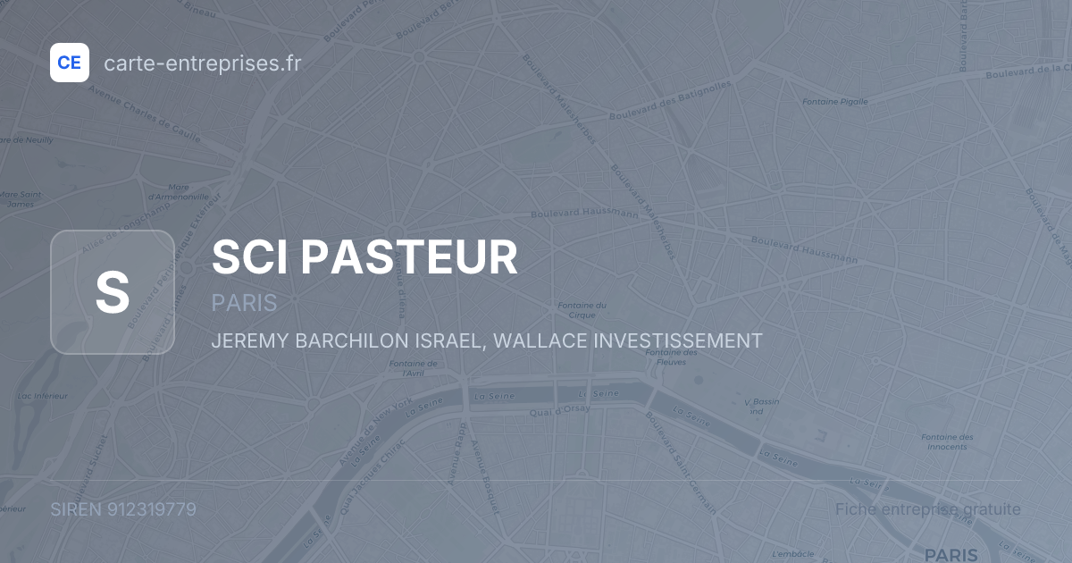 SCI PASTEUR — 912319779 — fiche entreprise