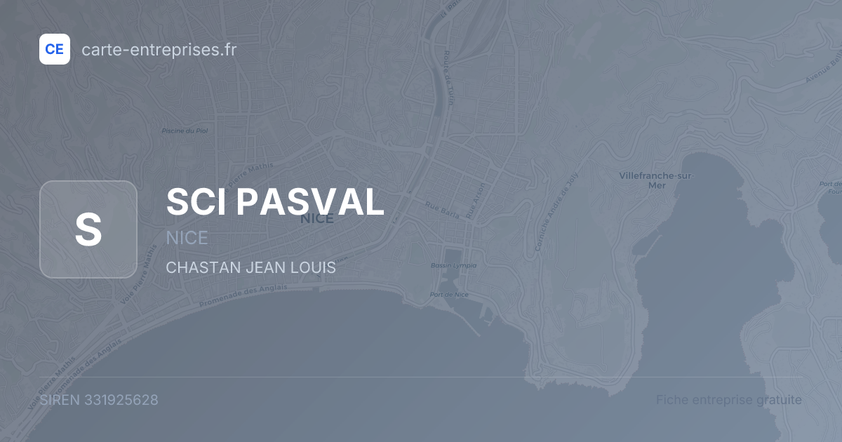SCI PASVAL — 331925628 — fiche entreprise