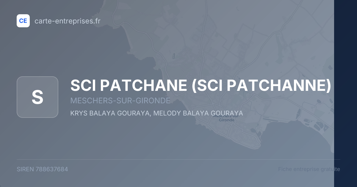 SCI PATCHANE (SCI PATCHANNE) — 788637684 — fiche entreprise