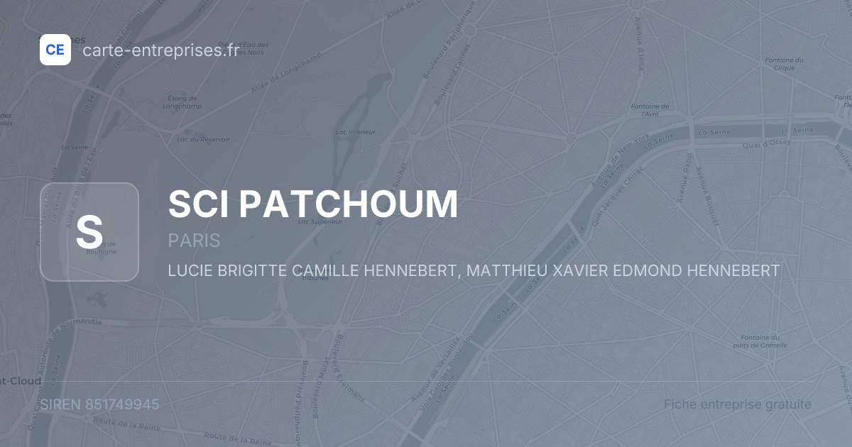 SCI PATCHOUM — 851749945 — fiche entreprise