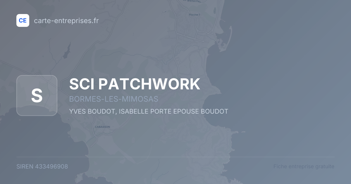 SCI PATCHWORK — 433496908 — fiche entreprise