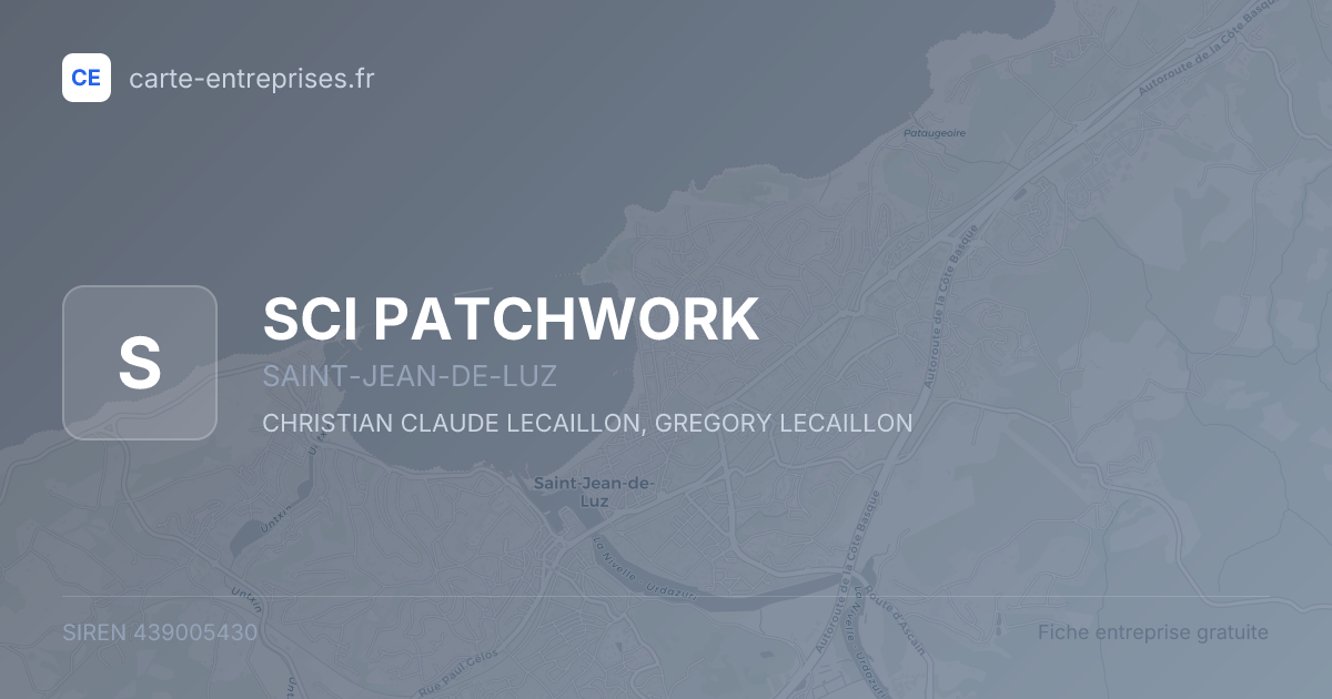 SCI PATCHWORK — 439005430 — fiche entreprise