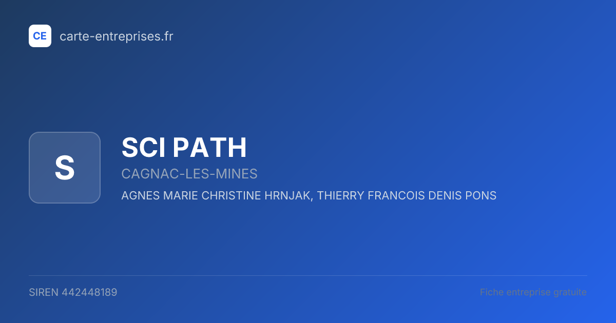 SCI PATH — 442448189 — fiche entreprise