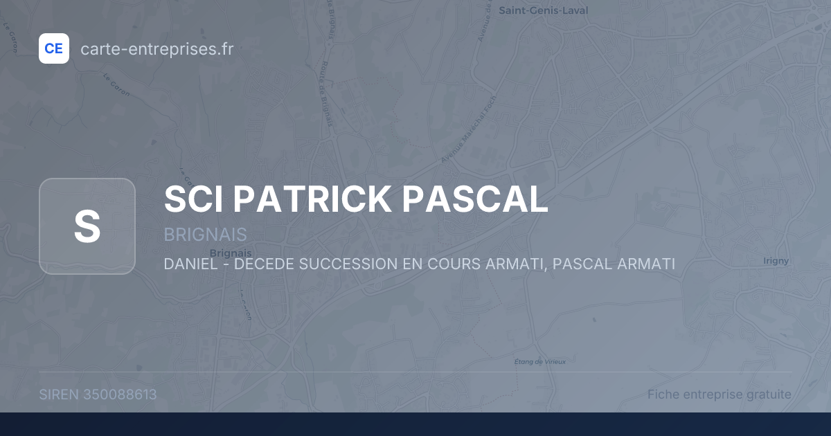 SCI PATRICK PASCAL — 350088613 — fiche entreprise