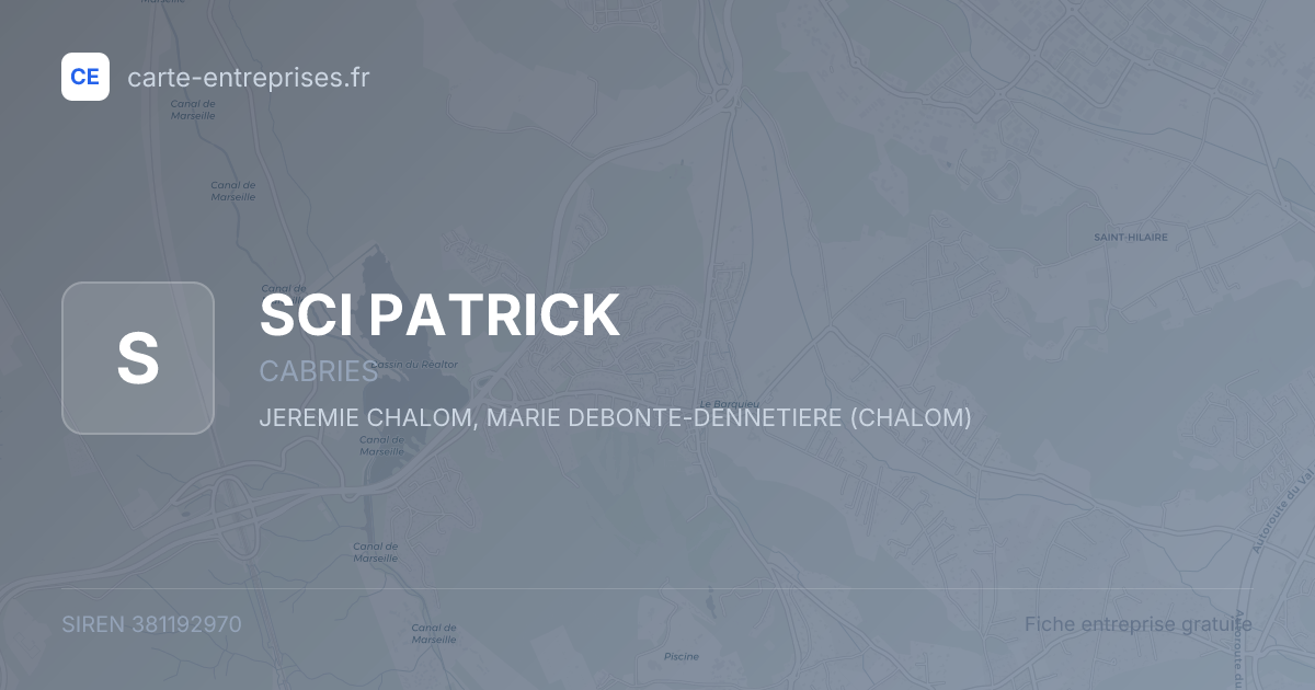 SCI PATRICK — 381192970 — fiche entreprise