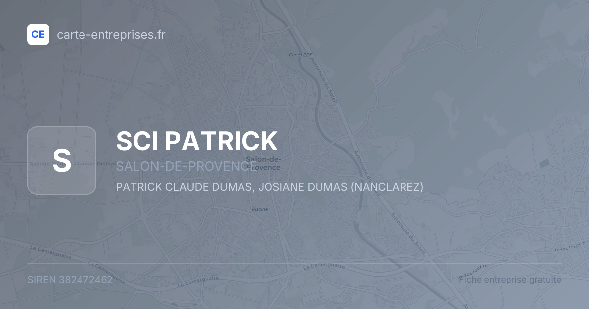 SCI PATRICK — 382472462 — fiche entreprise