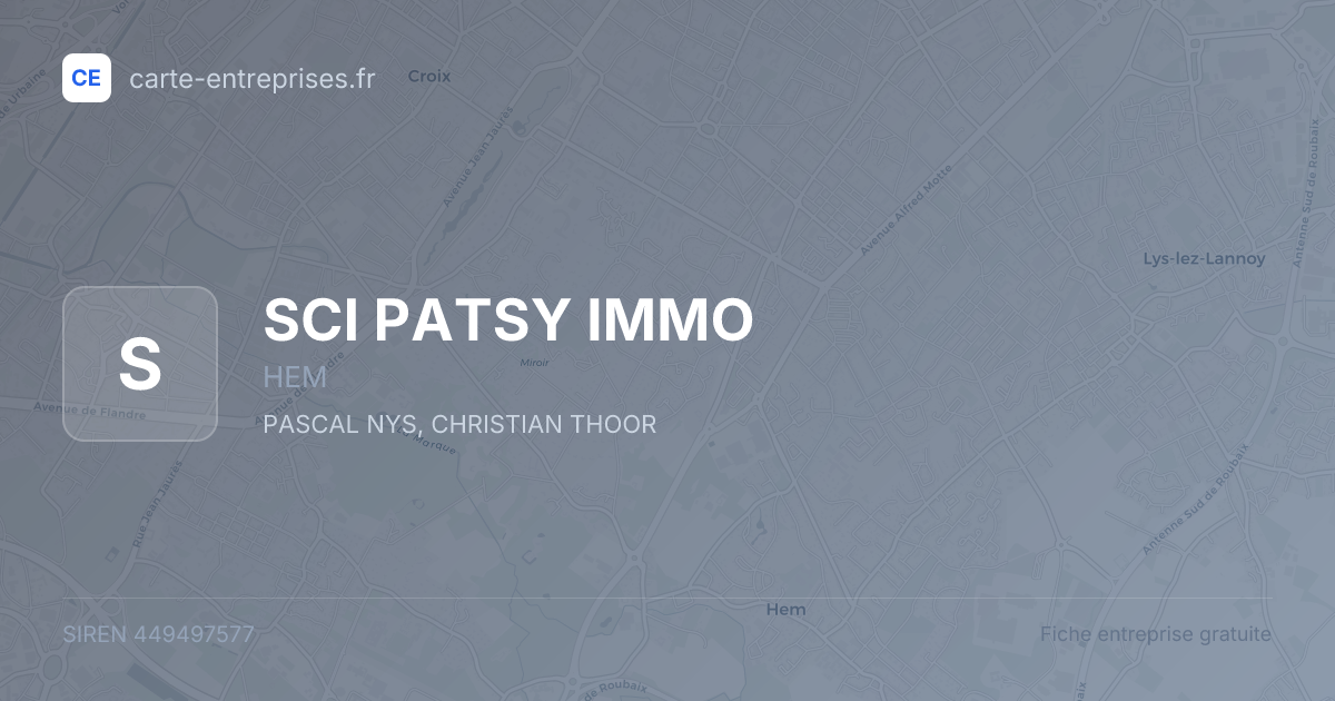 SCI PATSY IMMO — 449497577 — fiche entreprise