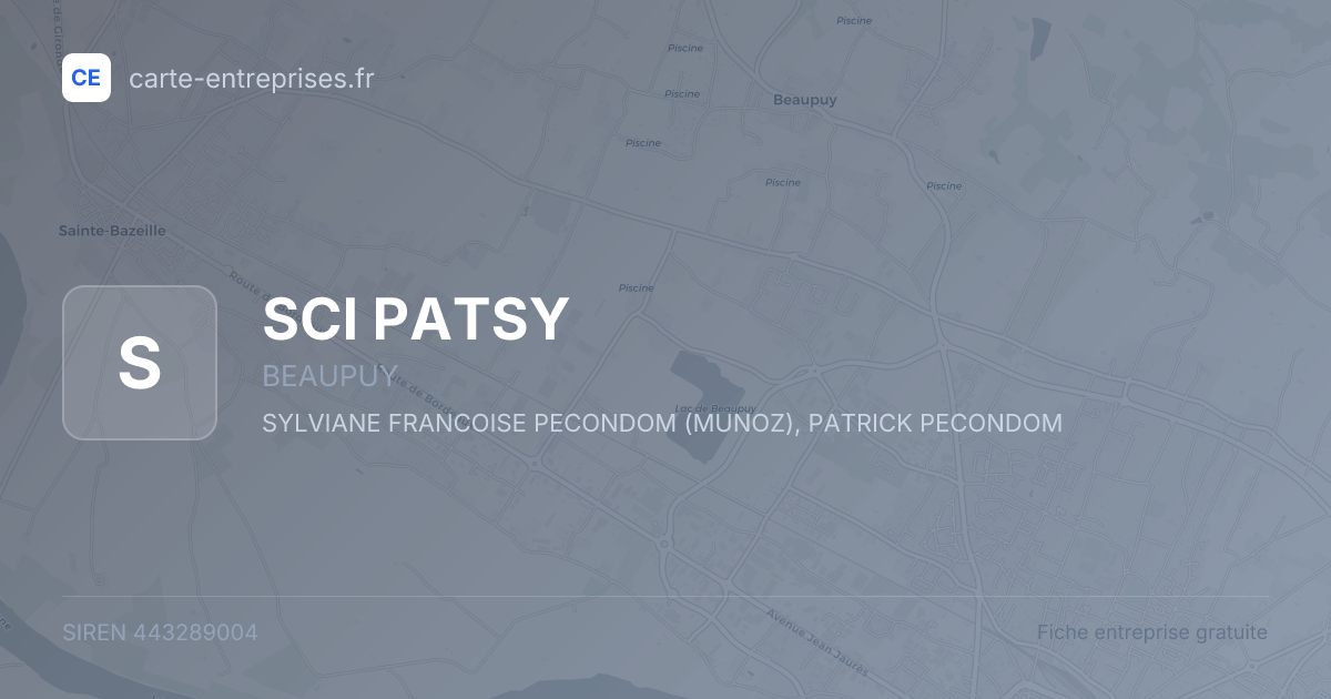 SCI PATSY — 443289004 — fiche entreprise