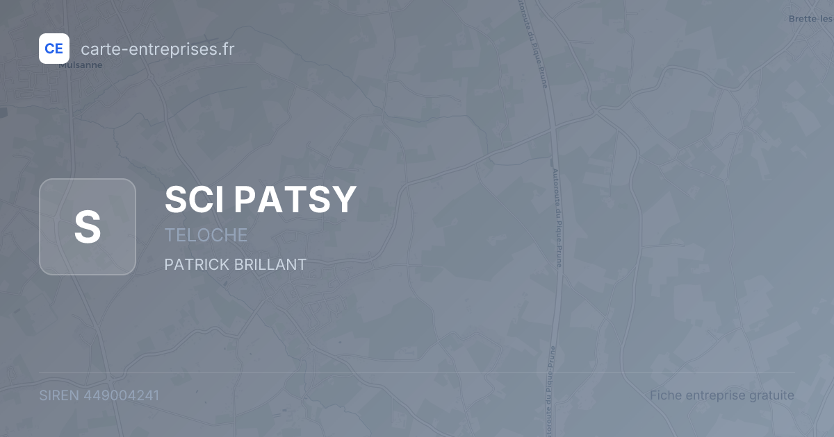 SCI PATSY — 449004241 — fiche entreprise