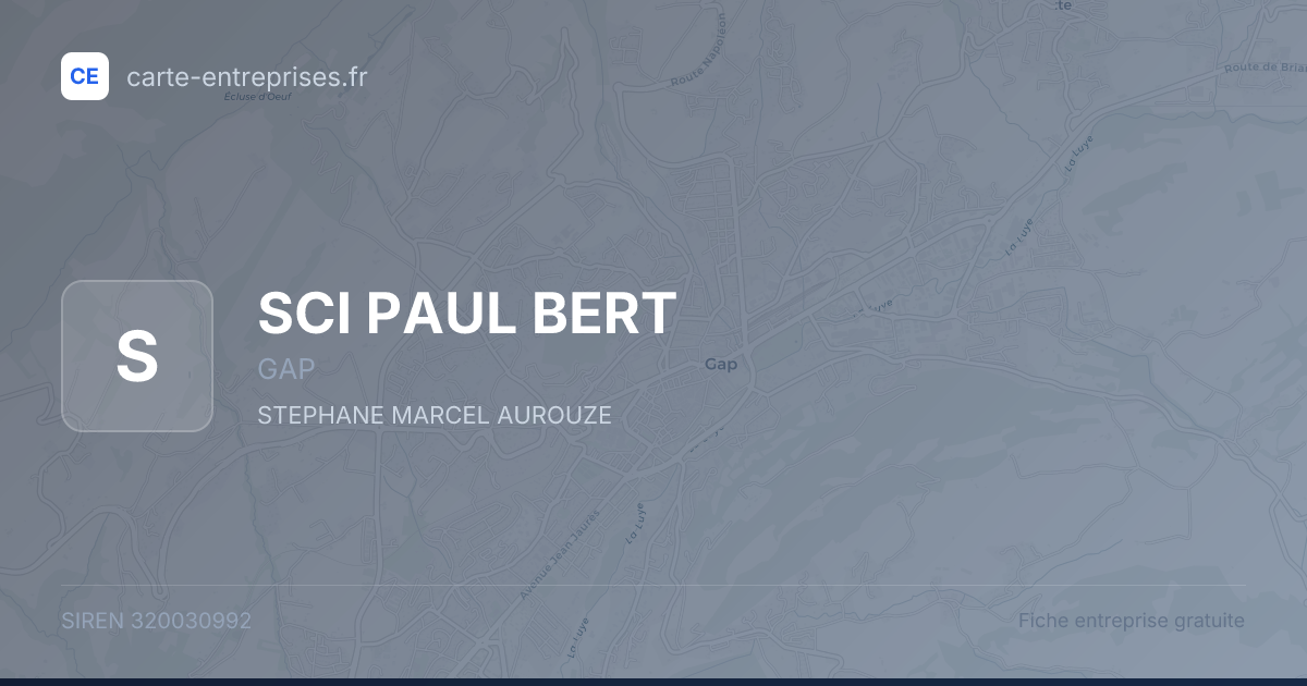 SCI PAUL BERT — 320030992 — fiche entreprise