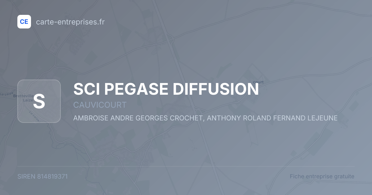 SCI PEGASE DIFFUSION — 814819371 — fiche entreprise