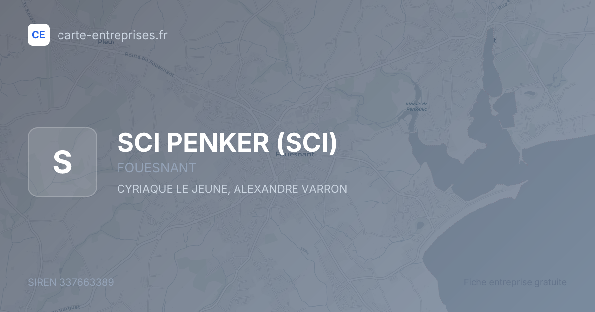 SCI PENKER (SCI) — 337663389 — fiche entreprise