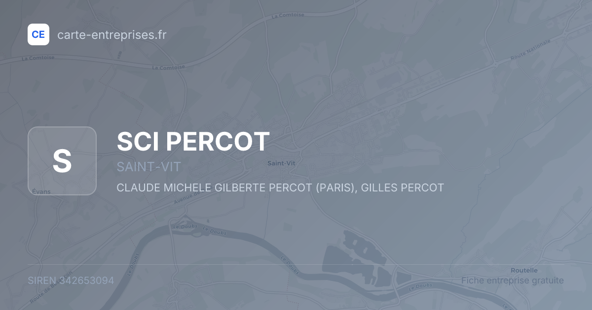 SCI PERCOT — 342653094 — fiche entreprise
