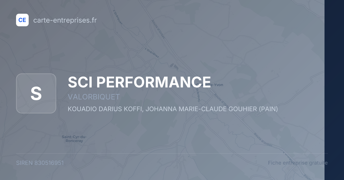 SCI PERFORMANCE — 830516951 — fiche entreprise
